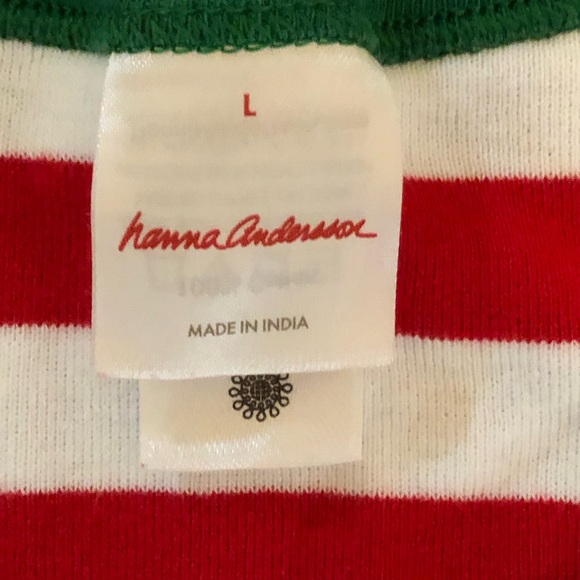 Hanna Andersson adult unisex striped long John pajama set  Top L bottoms M - Picture 7 of 8